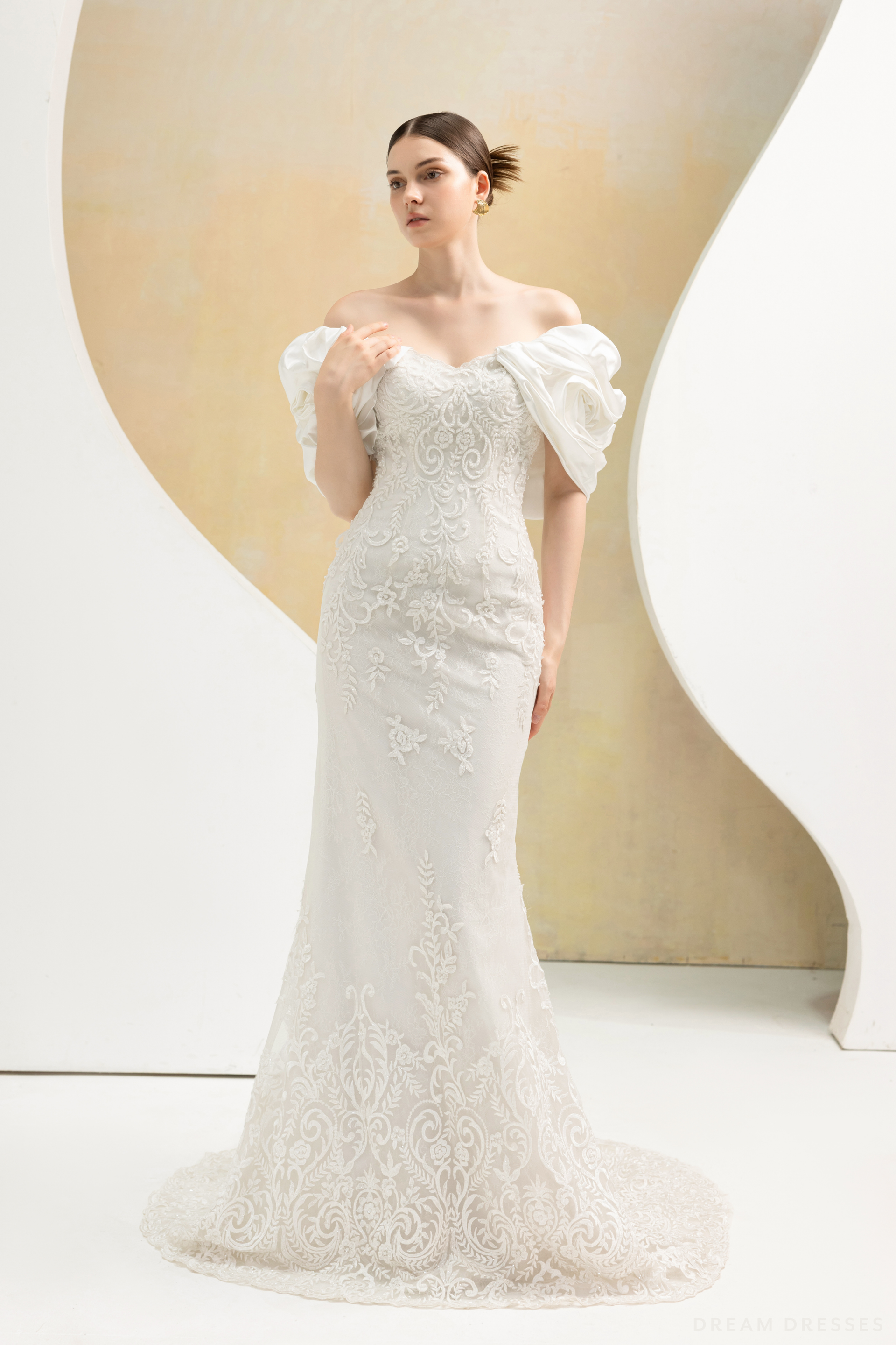 Removable Sleeves with Train for Wedding Dress (#LOUVRE) - Dream Dresses by P.M.N.