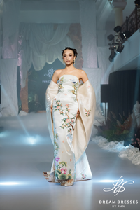 Asian-Inspired Strapless Wedding Dress (#LIENHOA)