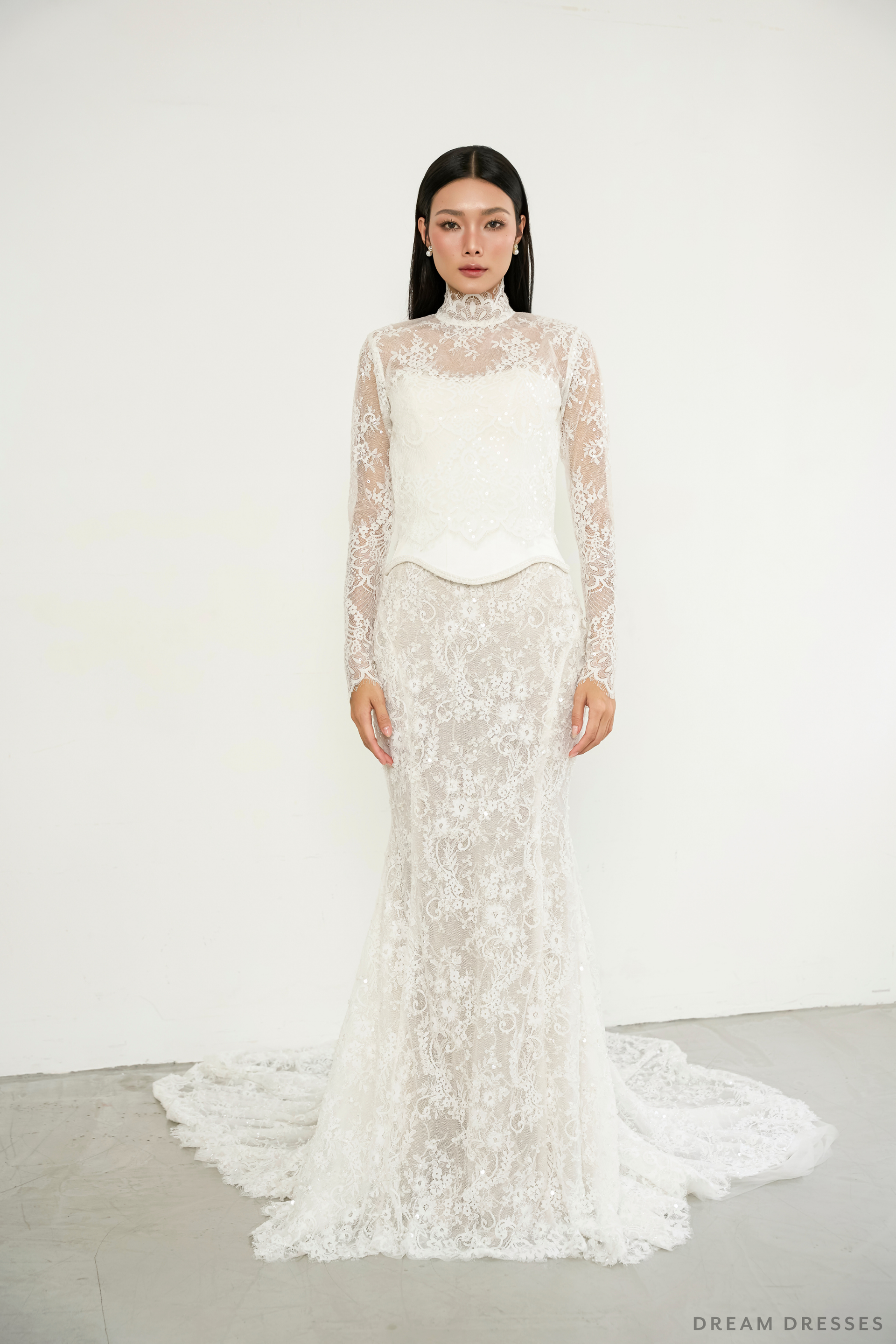 French Lace Wedding Dress Topper (#DORIS) - Dream Dresses by P.M.N.
