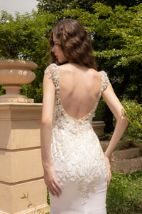 Plunging Neckline Mermaid Wedding Dress (#ELOISE) - Dream Dresses by P.M.N.