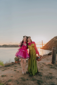 Pink Wedding Dress Ball Gown with Removable Skirt (#Maggie) - Dream Dresses by P.M.N.