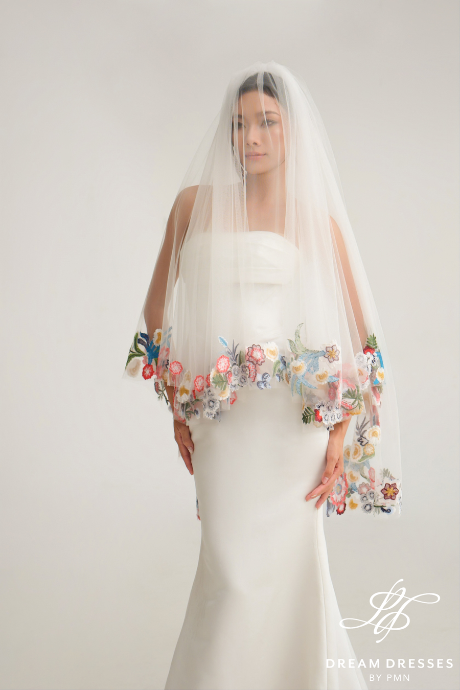 Fingertip Length Veil with Blusher Layer (#FLEUR)