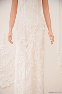 White Bridal Cheongsam | Couture Lace Modern Cheongsam (#JULIA) - Dream Dresses by P.M.N.
