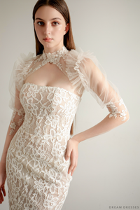 Lace Bridal Bolero with Ruffles (#ANNE) - Dream Dresses by P.M.N.