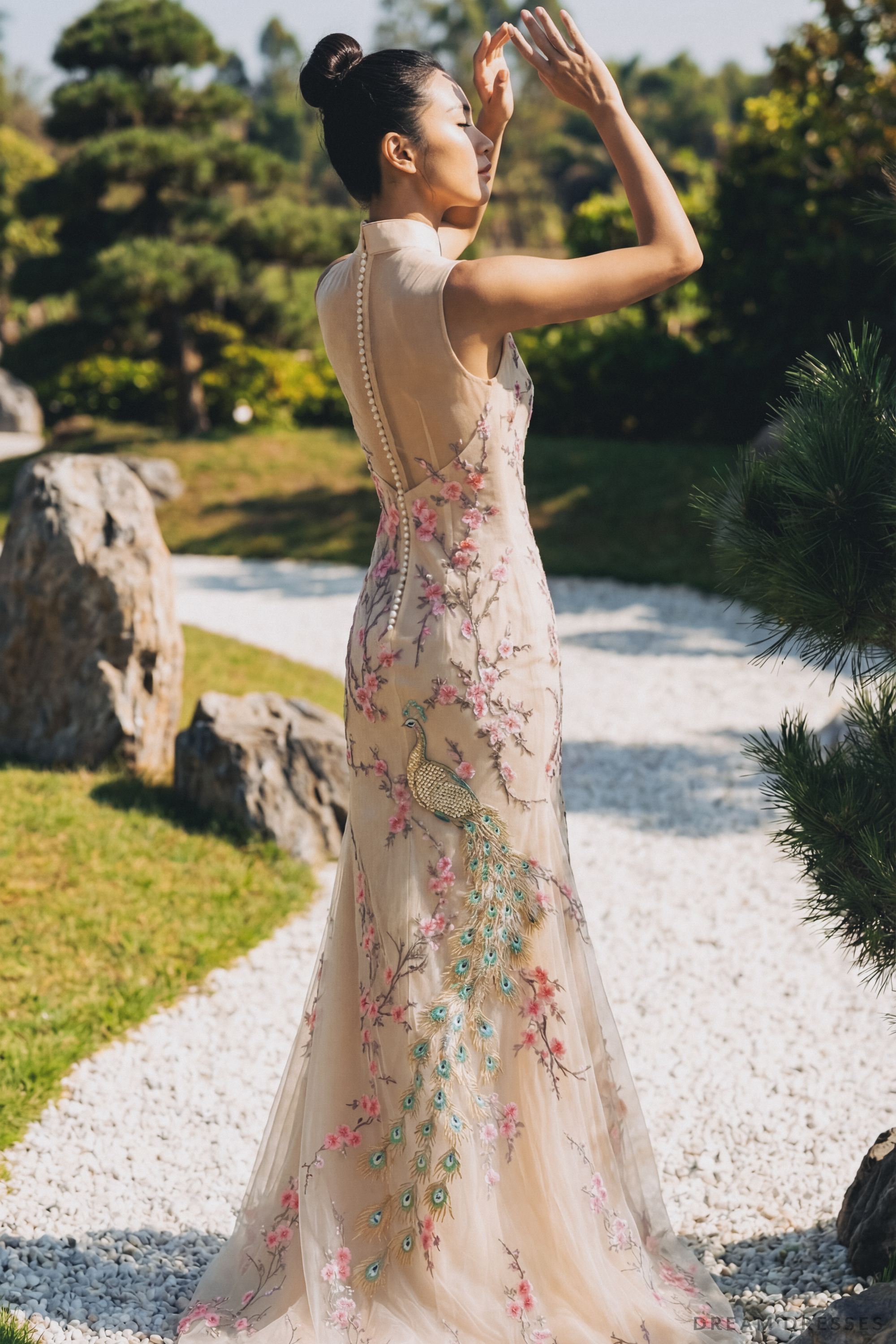Bridal Cheongsam | Couture Lace Modern Cheongsam Bridal Dress (#XIAN)