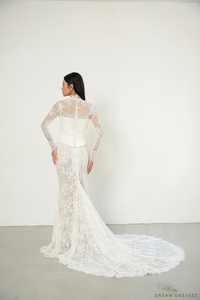 French Lace Wedding Dress Topper (#DORIS) - Dream Dresses by P.M.N.