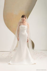 Bridal Veil with 3D Flowers (#ESIYA) - Dream Dresses by P.M.N.