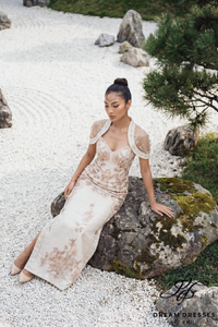 Modern Cheongsam-Inspired Bridal Gown (#YUN)
