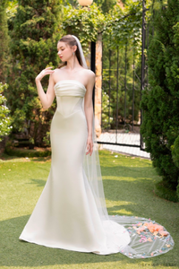 Single Tier 3D Flowers Wedding Veil (#KINSEY) - Dream Dresses by P.M.N.