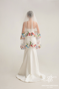 Fingertip Length Veil with Blusher Layer (#FLEUR)