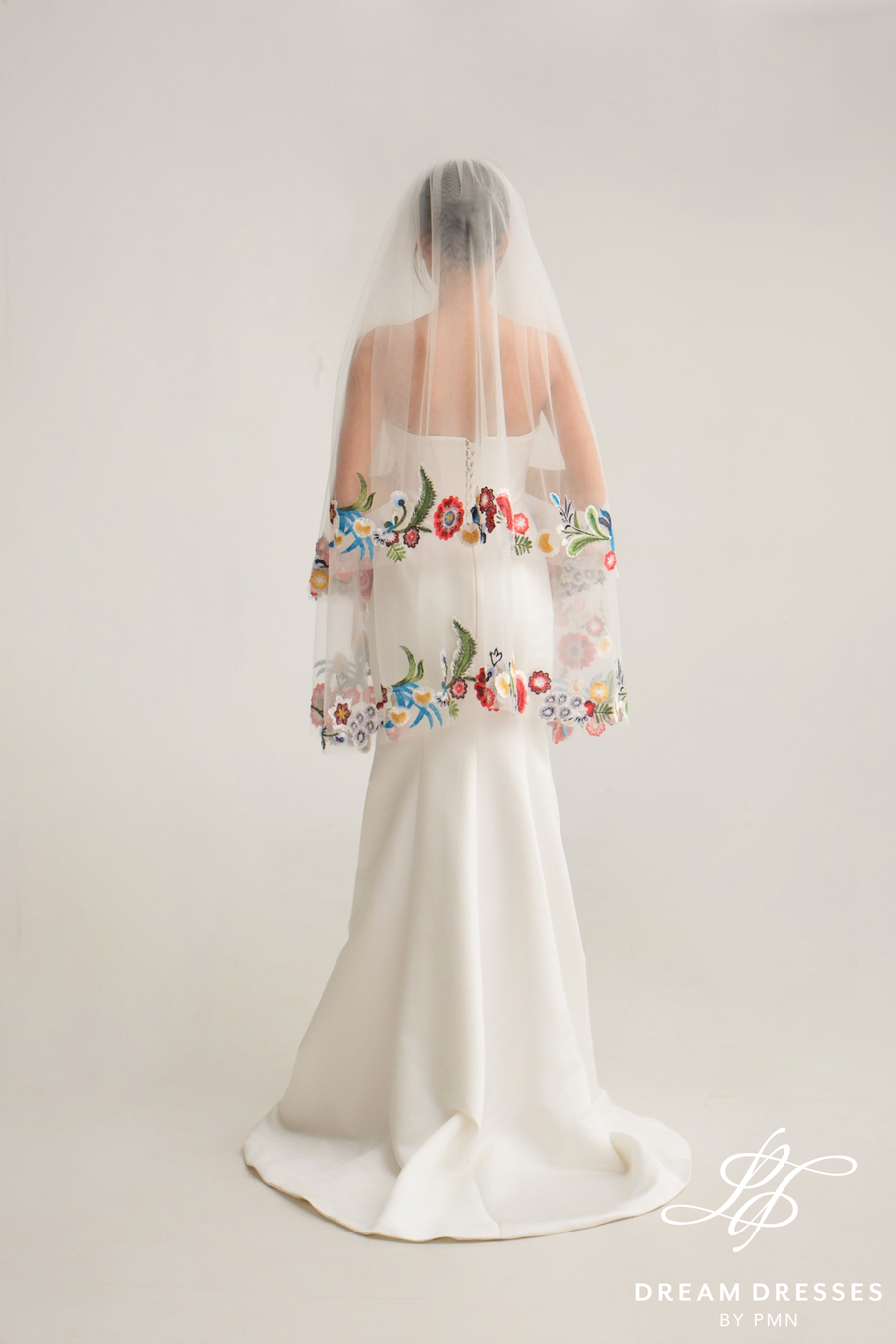 Fingertip Length Veil with Blusher Layer (#FLEUR)