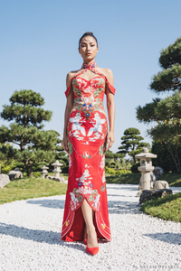 Chinese Cheongsam Wedding Dress | Red Modern Cheongsam Bridal Dress (#QIN) - Dream Dresses by P.M.N.