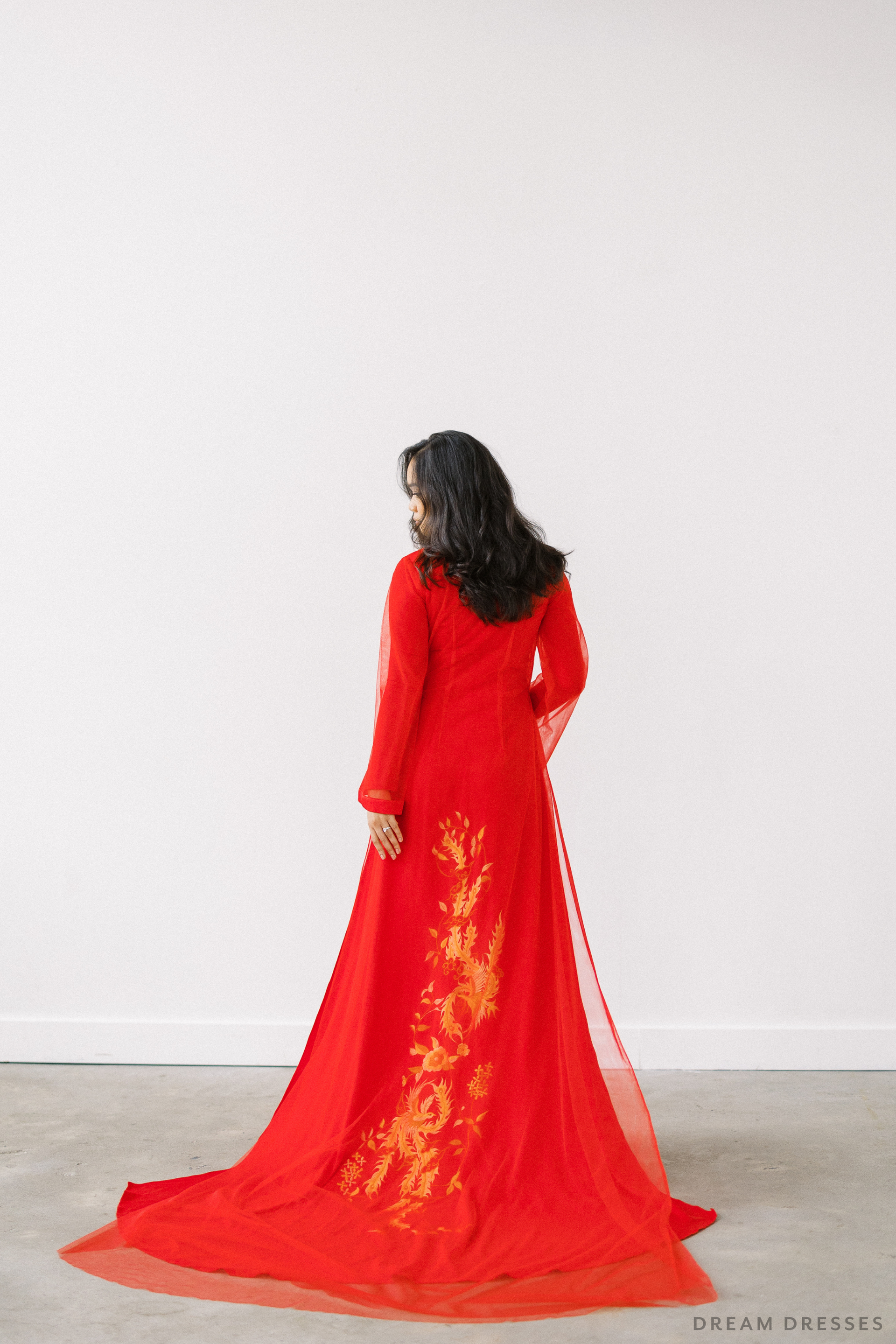 Red and Gold Ao Dai OverCoat | Traditional Vietnamese Bridal OverCoat  (#MYPHUONG) - Dream Dresses by P.M.N.