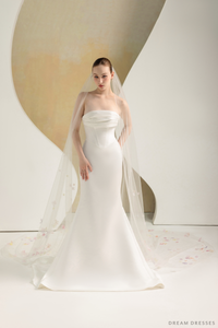 Bridal Veil with 3D Flowers (#ESIYA) - Dream Dresses by P.M.N.
