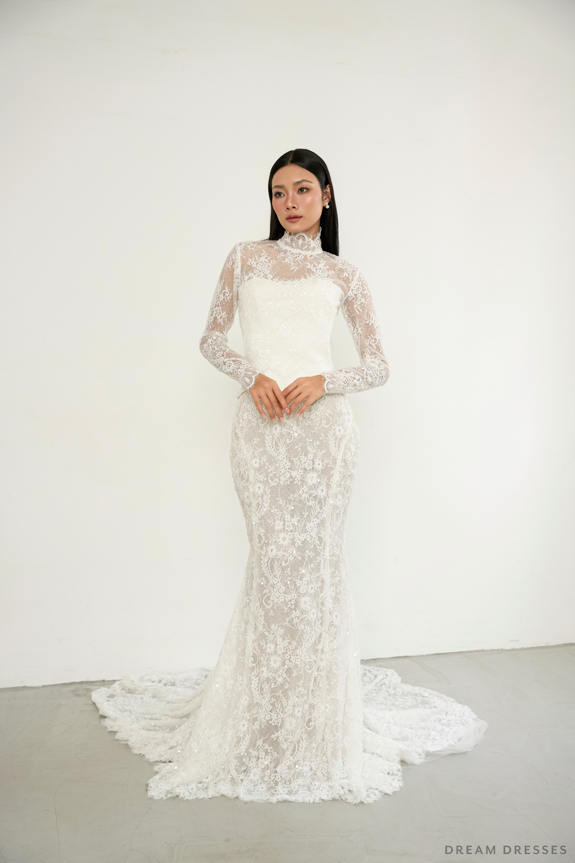 French Lace Wedding Dress Topper (#DORIS) - Dream Dresses by P.M.N.