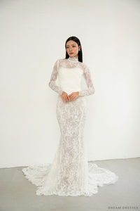 French Lace Wedding Dress Topper (#DORIS) - Dream Dresses by P.M.N.