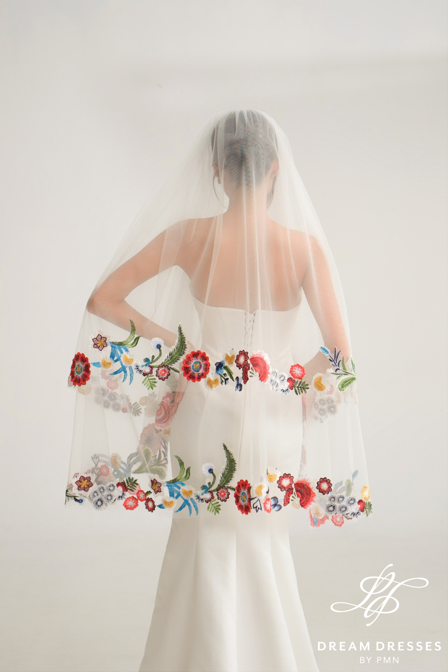 Fingertip Length Veil with Blusher Layer (#FLEUR)