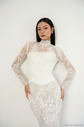 French Lace Wedding Dress Topper (#DORIS)