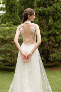 White Ao Dai | Modern Vietnamese Bridal Dress with Couture Lace (#KINA) - Dream Dresses by P.M.N.