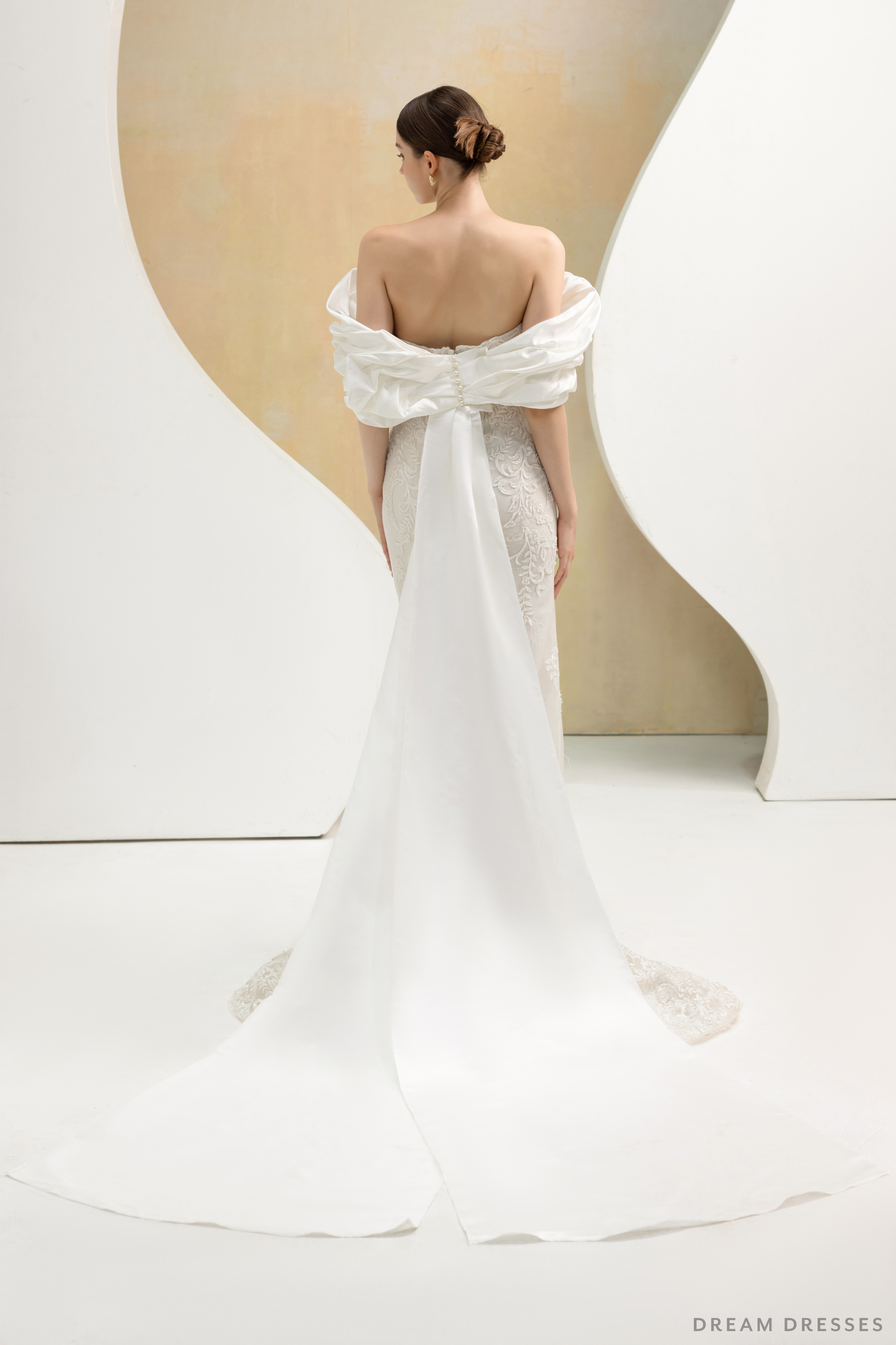 Removable Sleeves with Train for Wedding Dress (#LOUVRE) - Dream Dresses by P.M.N.