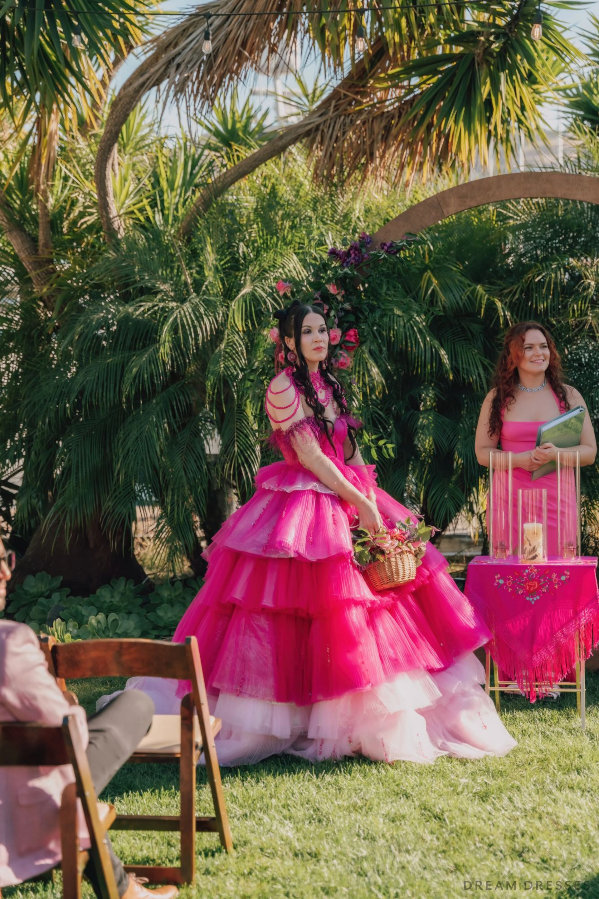 Pink Wedding Dress Ball Gown with Removable Skirt (#Maggie) - Dream Dresses by P.M.N.