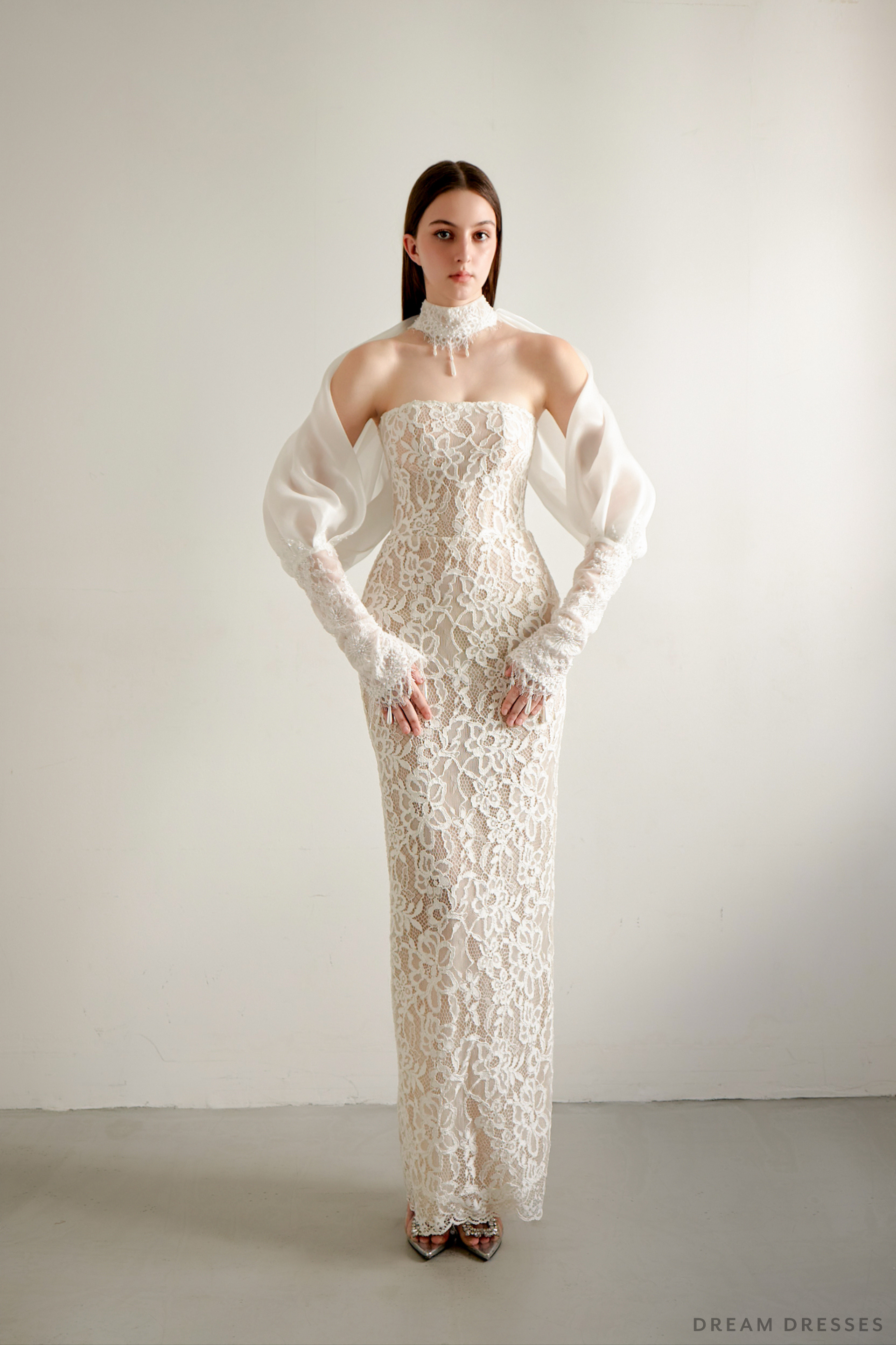 High Fashion Organza Bridal Cape (#LEALIA) - Dream Dresses by P.M.N.