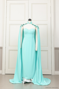Modern Strapless Ao Dai with Detachable Cape | Vietnamese Bridal Dress (#KAYSIN) - Dream Dresses by P.M.N.