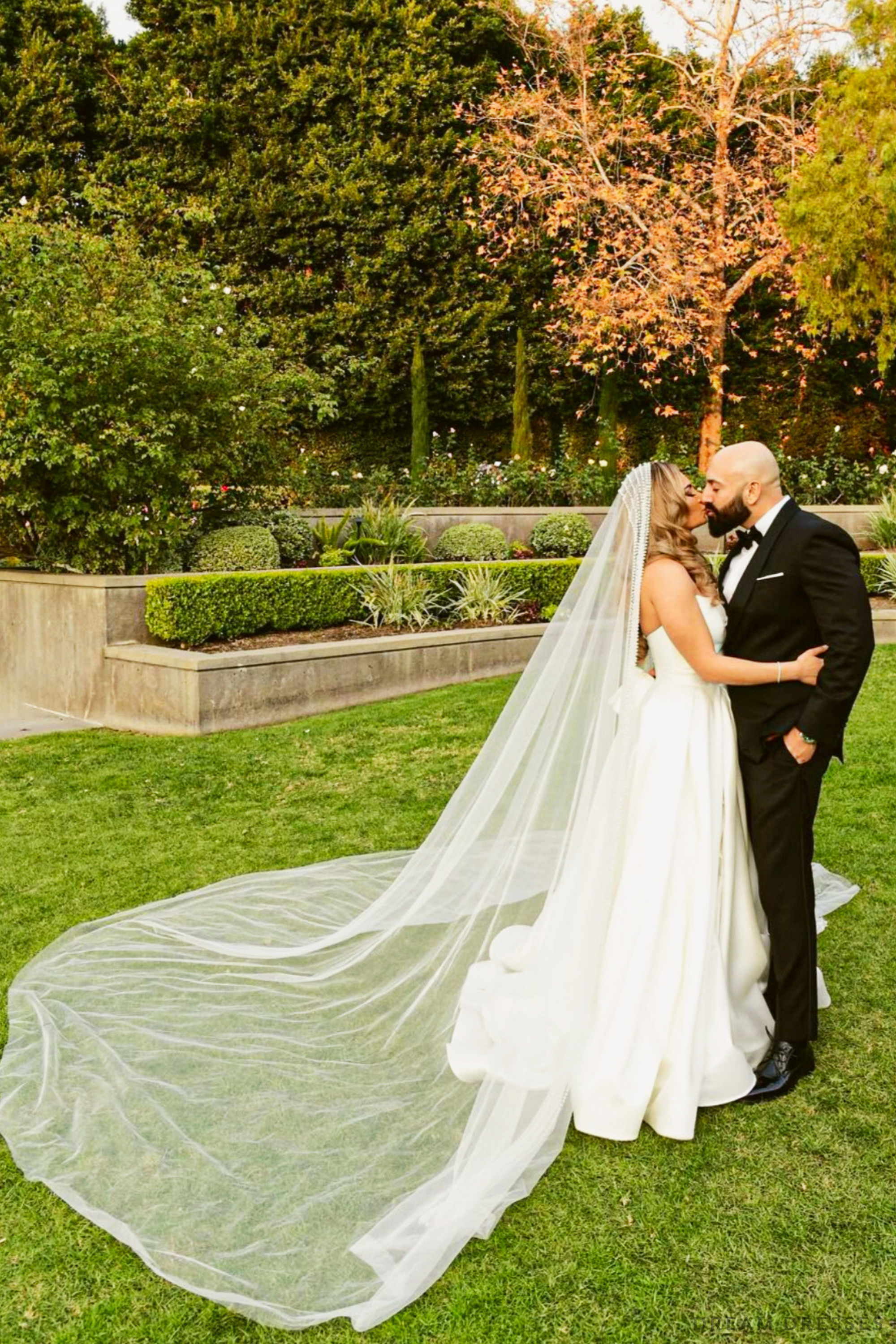 Cathedral Wedding Veil with Pearls (#QUEEN)