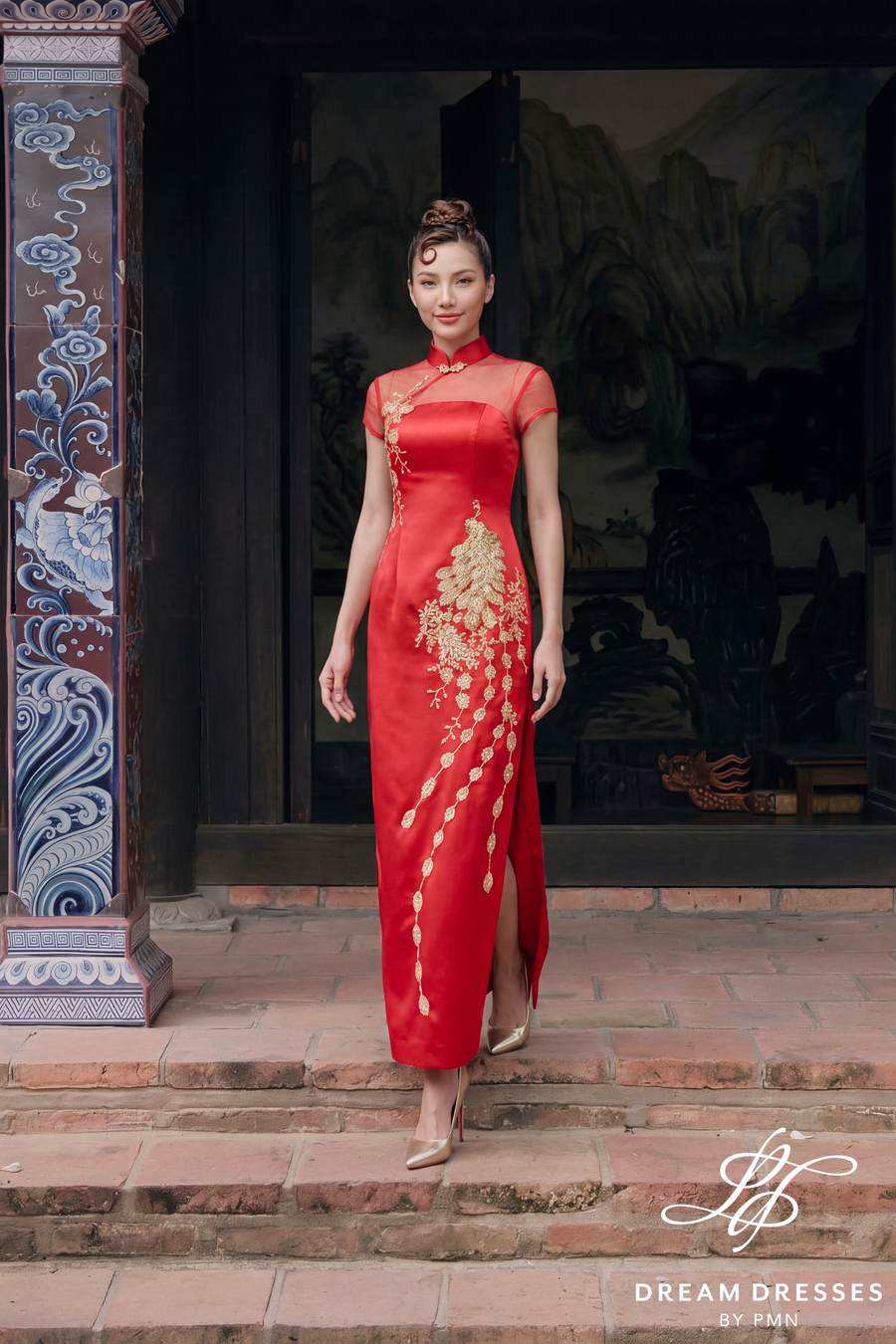 Red Chinese Qipao Wedding Dress (#ZHENYU) - Dream Dresses by P.M.N.
