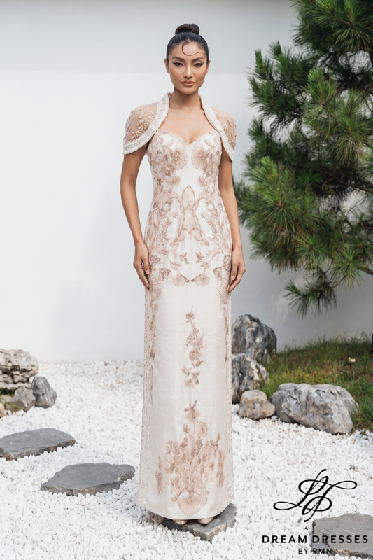 Modern Cheongsam-Inspired Bridal Gown (#YUN)