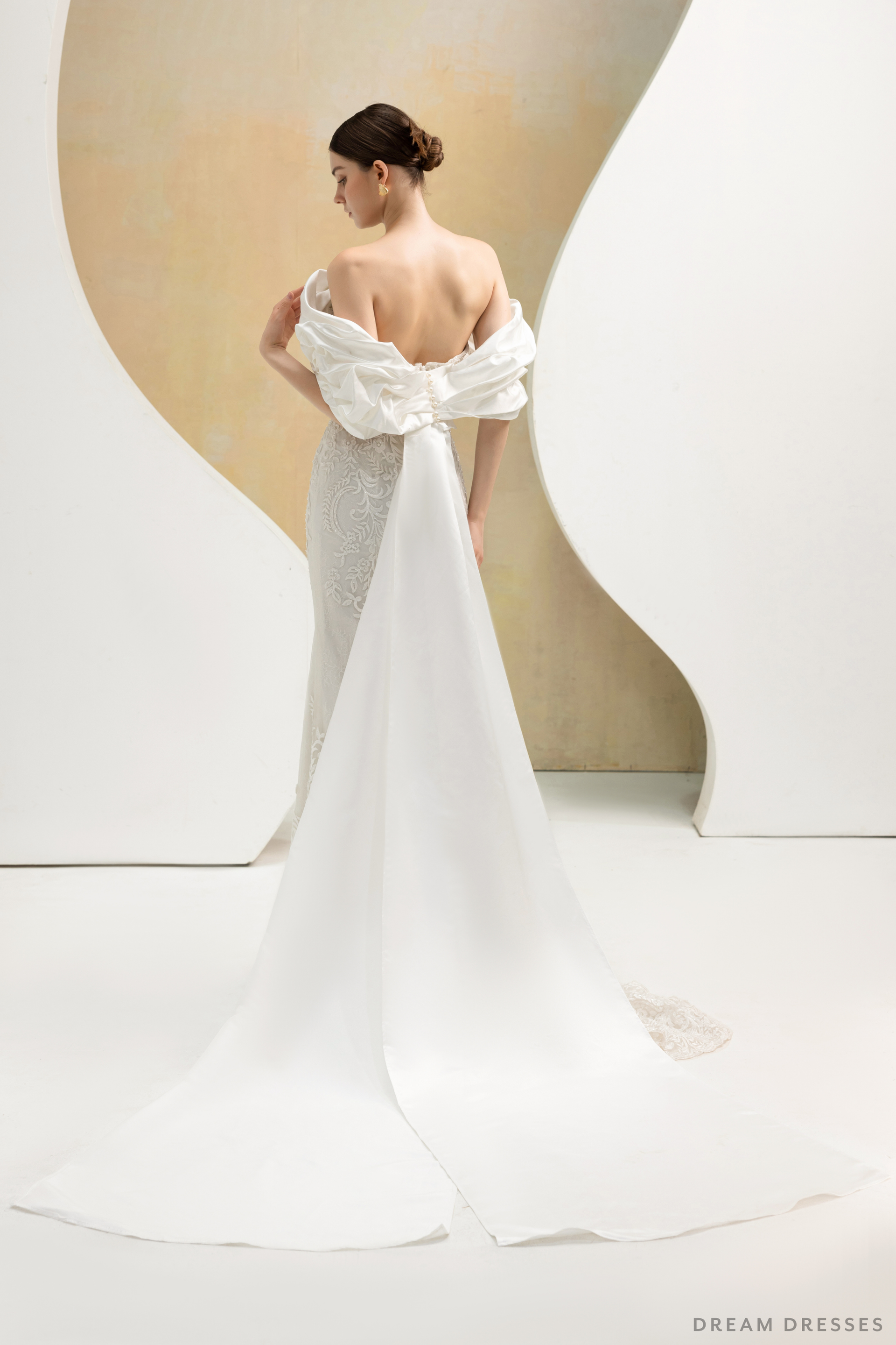 Removable Sleeves with Train for Wedding Dress (#LOUVRE) - Dream Dresses by P.M.N.