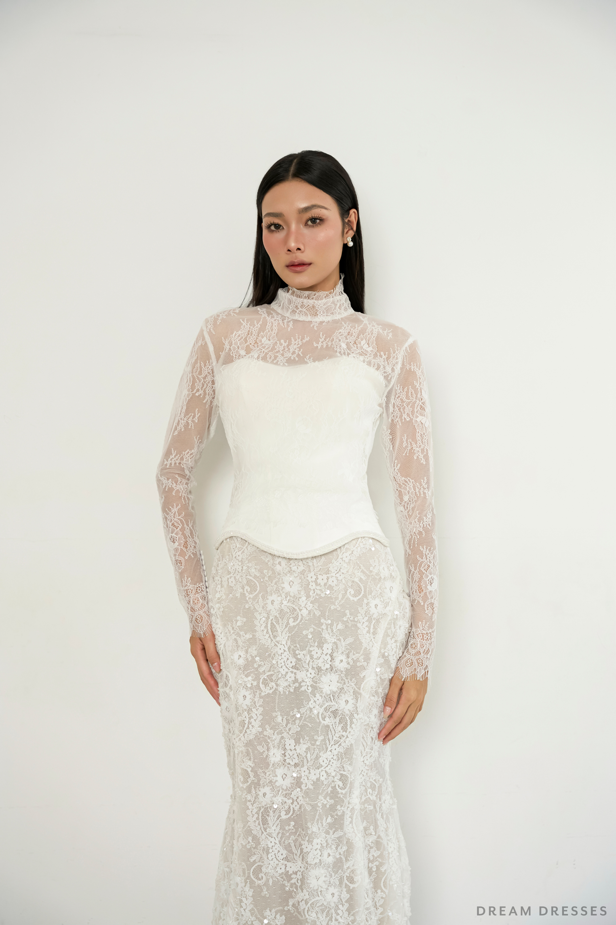 Chantilly Lace Bridal Dress Topper (#OPHELIA)