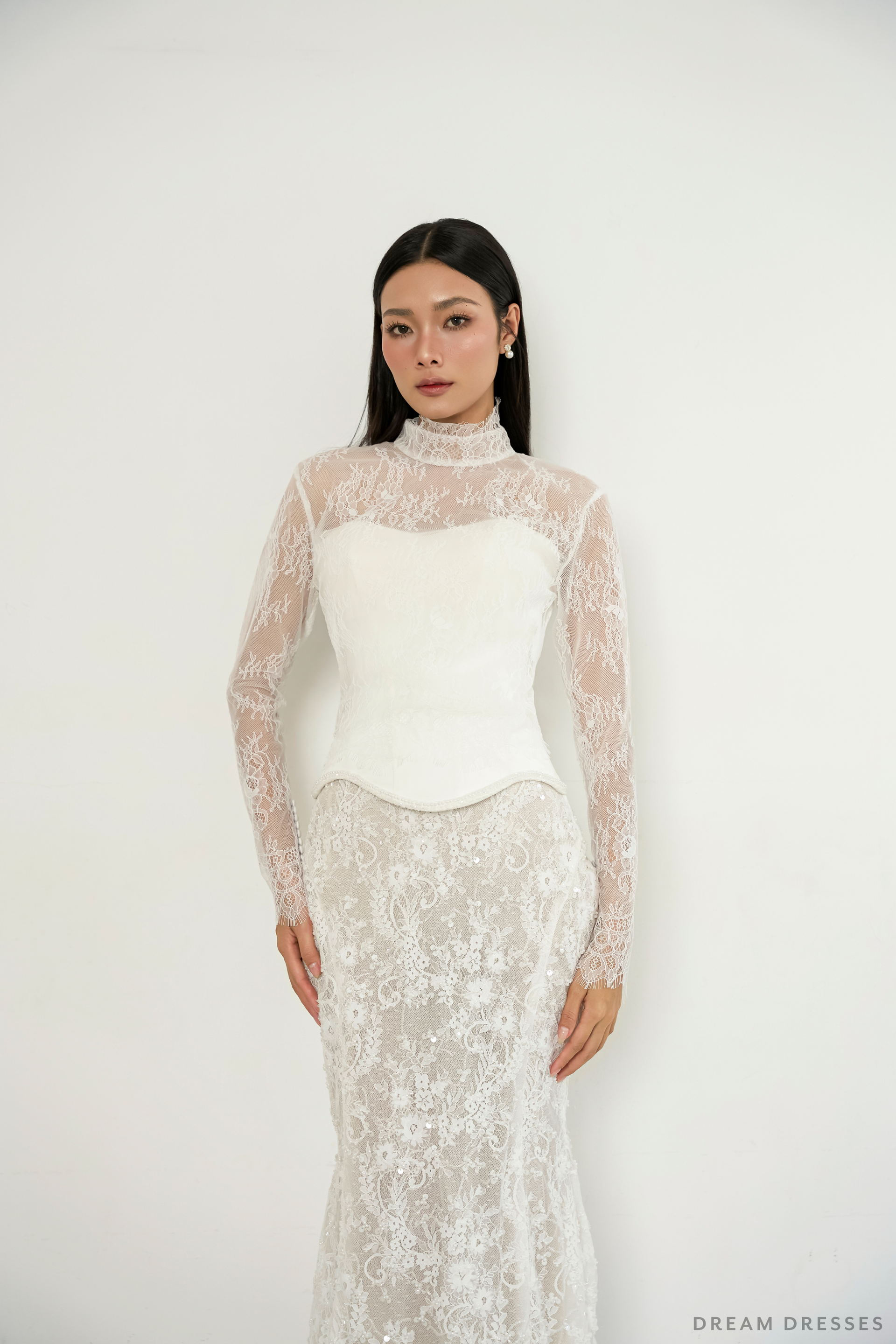 Chantilly Lace Bridal Dress Topper (#OPHELIA) - Dream Dresses by P.M.N.