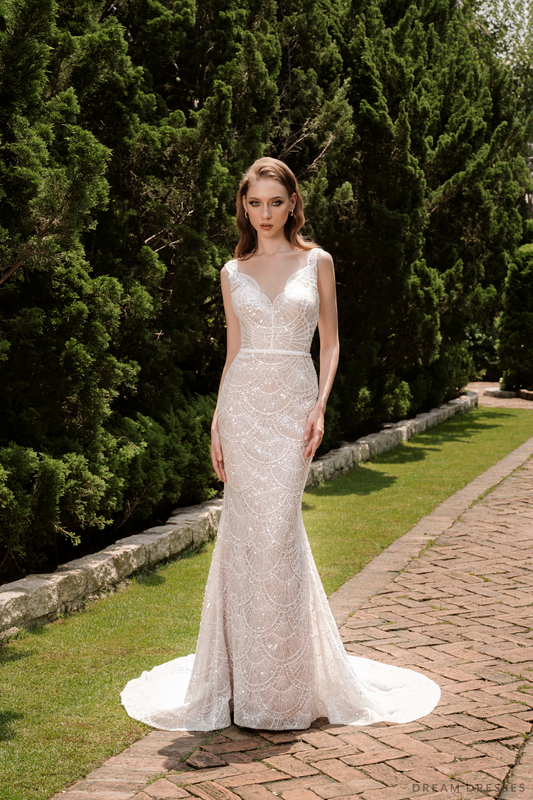 Mermaid Wedding Dress with Beaded Couture Lace (#ARABELLA) - Dream Dresses by P.M.N.