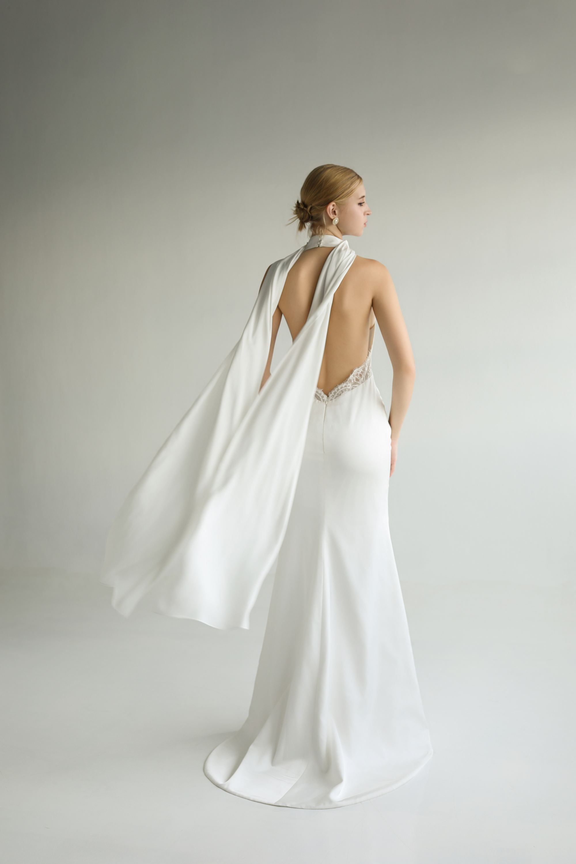 Elegant Rosy Silk Wedding Dress with Open Back | Dream Dresses Elegant Rosy Silk Wedding Dress with Open Back | Dream Dresses