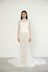 Chantilly Lace Bridal Dress Topper (#OPHELIA) - Dream Dresses by P.M.N.