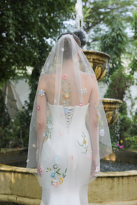 Fingertip 3D Flowers Veil (#SOPHIA) - Dream Dresses by P.M.N.