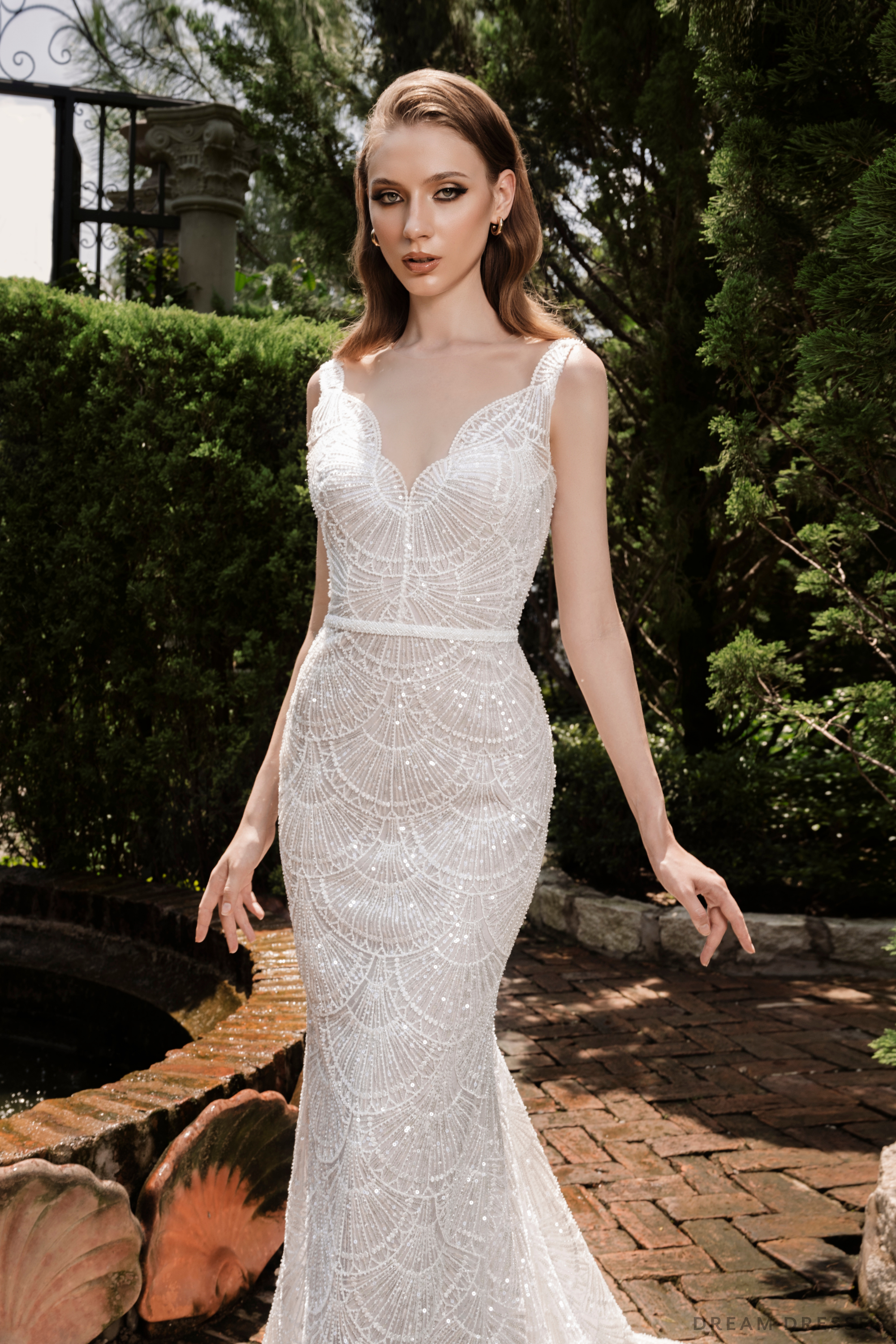 Mermaid Wedding Dress with Beaded Couture Lace (#ARABELLA)