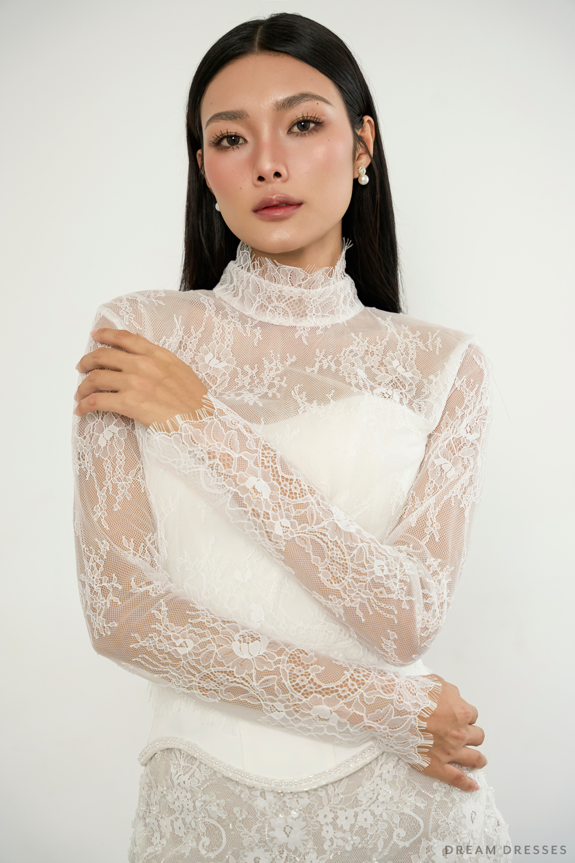 Chantilly Lace Bridal Dress Topper (#OPHELIA)