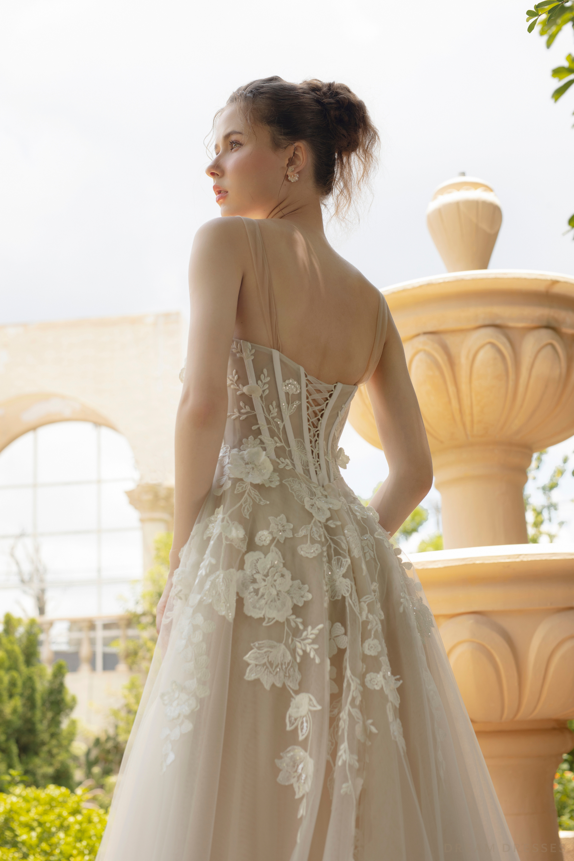 Ball Grown Wedding Dress with Floral Lace (#ANGELITA) - Dream Dresses by P.M.N.