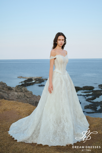 Strapless Lace Wedding Ball Gown (#MARIS)