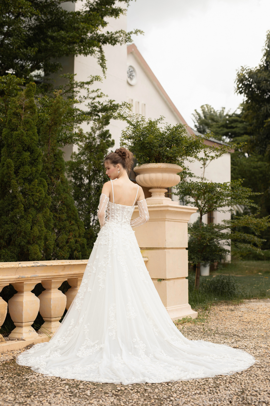 Ball Grown Wedding Dress with Detachable Sleeves (#NADIEN) - Dream Dresses by P.M.N.