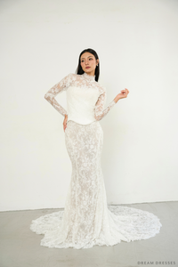 French Lace Bridal Dress Cover Up (#DAISY) - Dream Dresses by P.M.N.