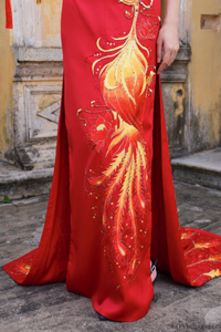 Red Bridal Cheongsam | Red Qipao Bridal Gown with Phoenix Lace  (#LANIE) - Dream Dresses by P.M.N.