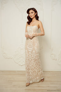 Lace Sheath Wedding Dress (#ARINA) - Dream Dresses by P.M.N.