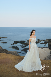 Strapless Lace Wedding Ball Gown (#MARIS)