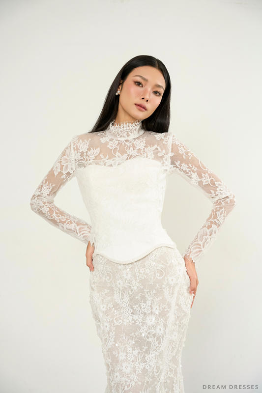 French Lace Bridal Dress Cover Up (#DAISY) - Dream Dresses by P.M.N.
