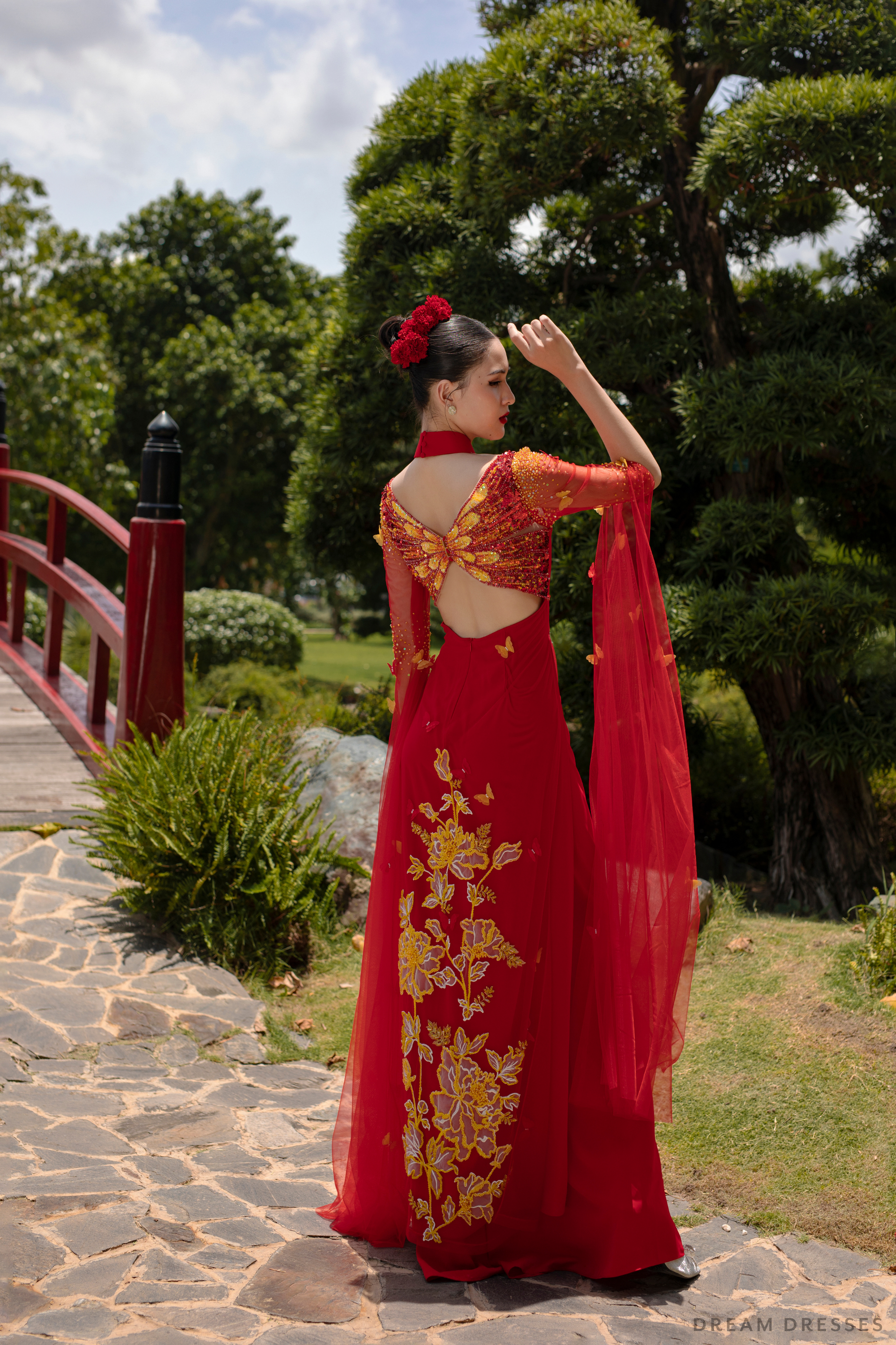 modern vietnam traditional dress Special Design Vietnamese Dresses (red)
