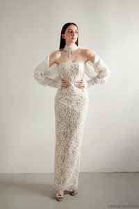 High Fashion Organza Bridal Cape (#LEALIA) - Dream Dresses by P.M.N.