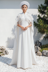 Regal Bridal Ao Dai with Cape (#HOA)